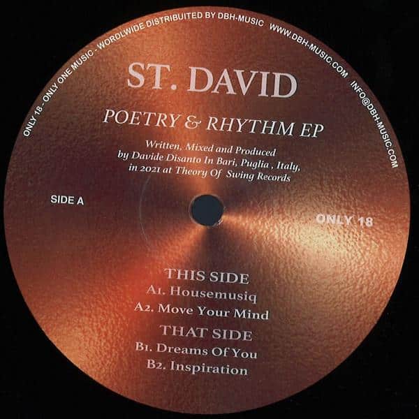 St. David - Poetry & Rhythm EP ONLY18 Only One Music